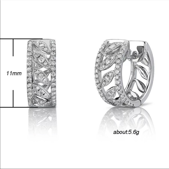 *NEW*Luxury 925 Silver Bridal Diamond Earrings - Picture 6 of 6